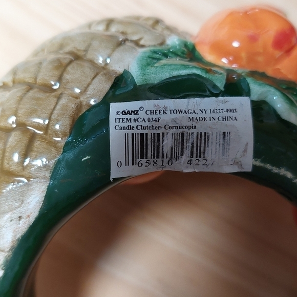 Vintage* Ceramic Cornucopia Candle Clutcher - Picture 7 of 9